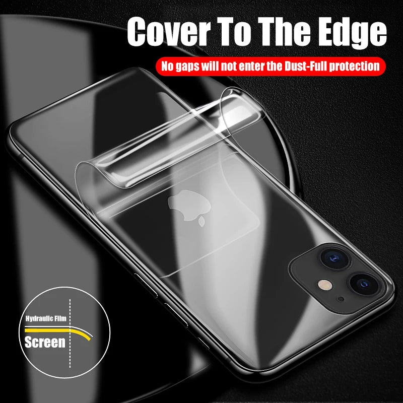 4Pcs Hydrogel Film For iPhone 11 12 13 14 15 Pro Max Screen Protector For iPhone 11 12 13 15 14 Plus Back Film Not Glass