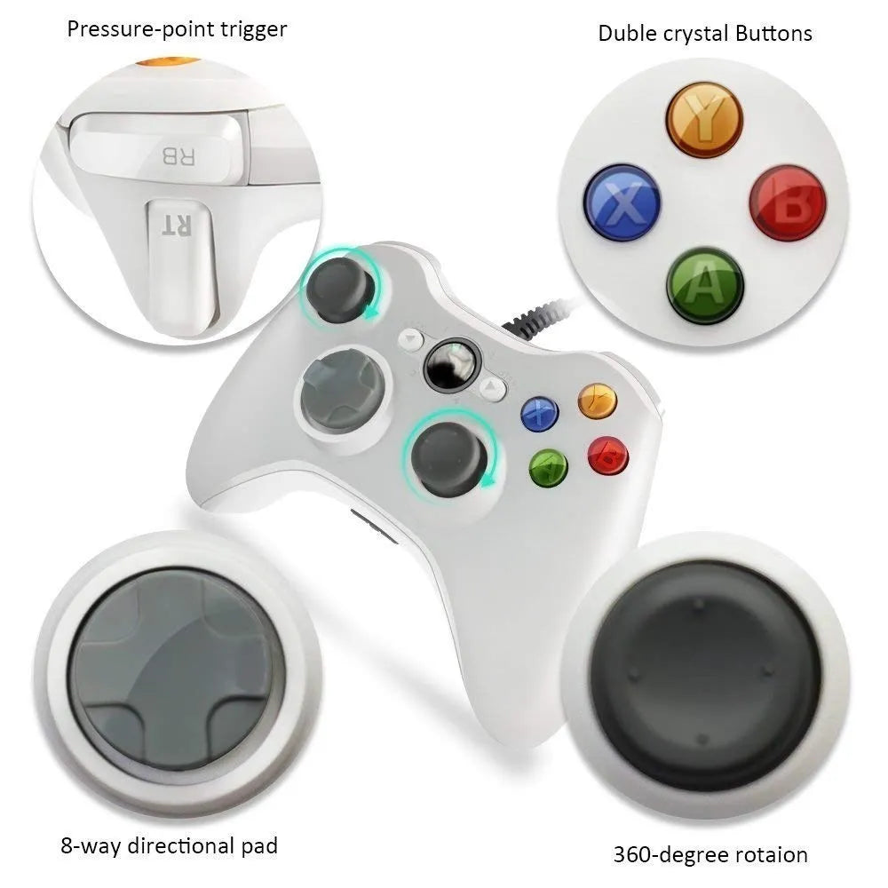 USB Wired Gamepad For Xbox360 Console Joypad For Win 7/8/10 PC Joystick Controle Mando Game Controller For Xbox 360 Accessories