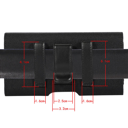 Universal Nylon Phone Bag Pouch Case Card Bag with Flip Waist Bags Belt Clip Cover for 5.5"-6.7" Mobile Phones