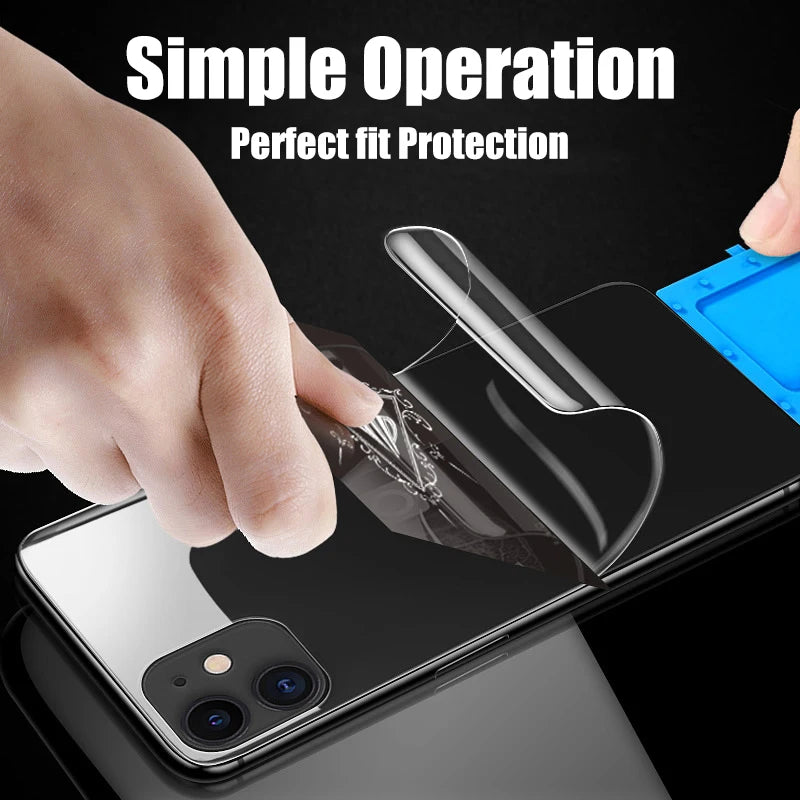 4Pcs Hydrogel Film For iPhone 11 12 13 14 15 Pro Max Screen Protector For iPhone 11 12 13 15 14 Plus Back Film Not Glass